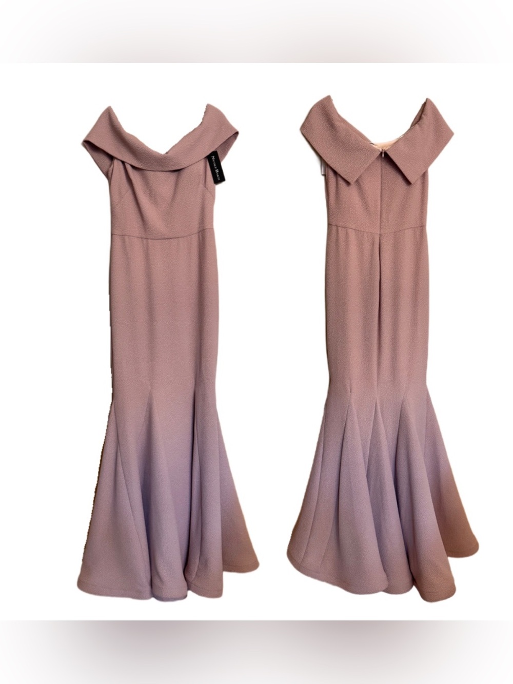 NICOLE BAKTI Evening Formal Dress Off The Shoulders Sz 12 Mermaid Ball Gown Rose